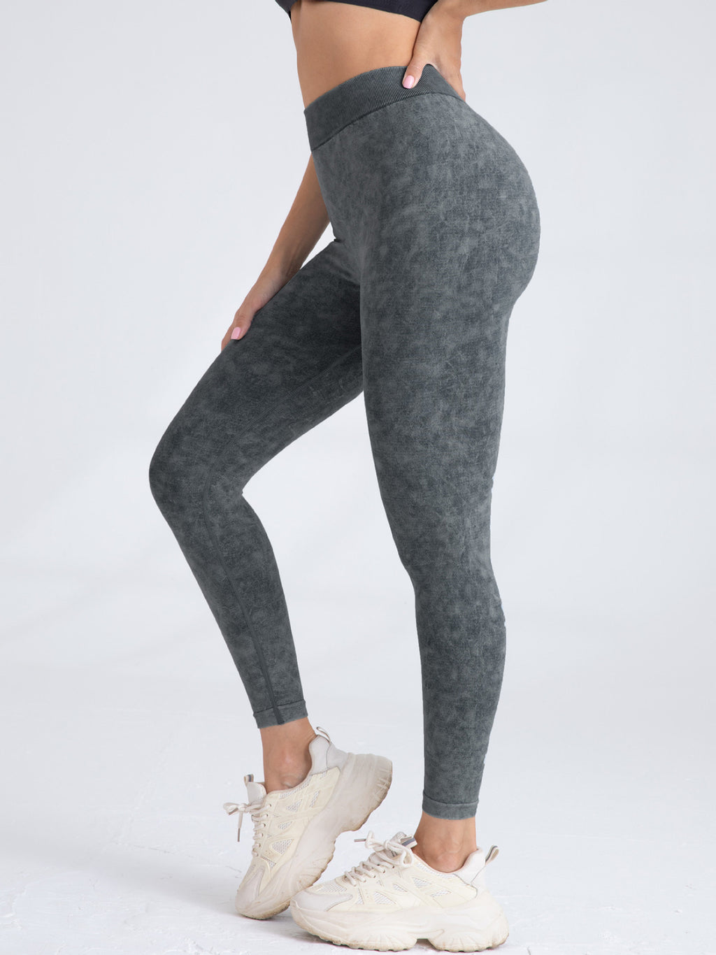 V-Back Scrunch Butt Leggings - High Waist Seamless Gym Yoga Pants for Women