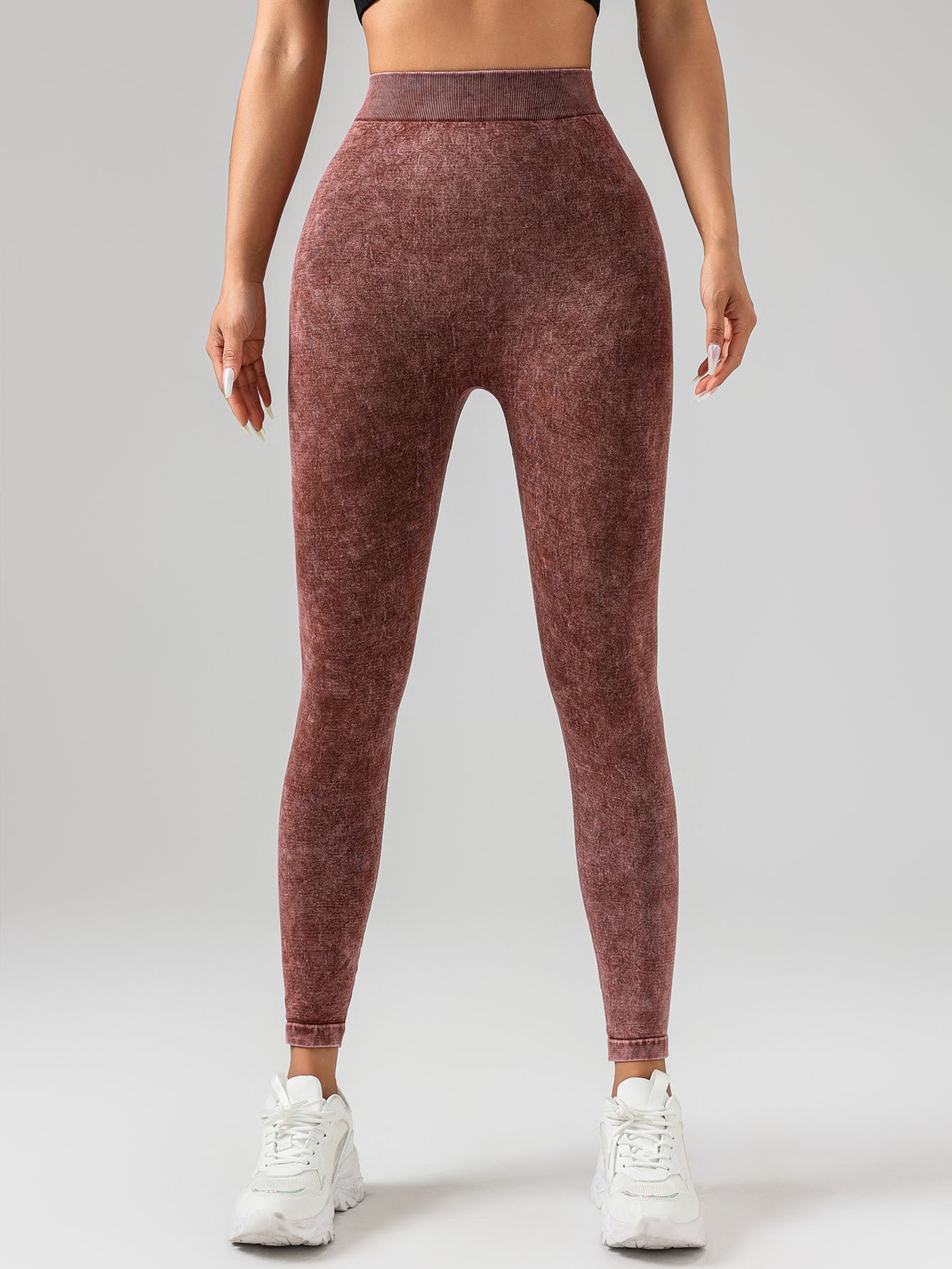 V-Back Scrunch Butt Leggings - High Waist Seamless Gym Yoga Pants for Women