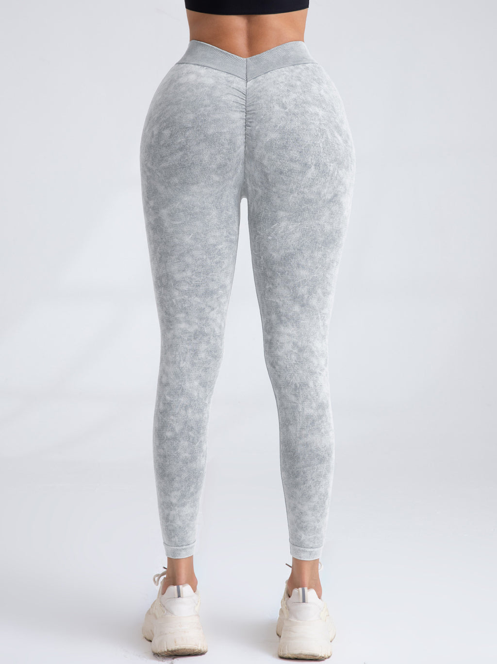 V-Back Scrunch Butt Leggings - High Waist Seamless Gym Yoga Pants for Women