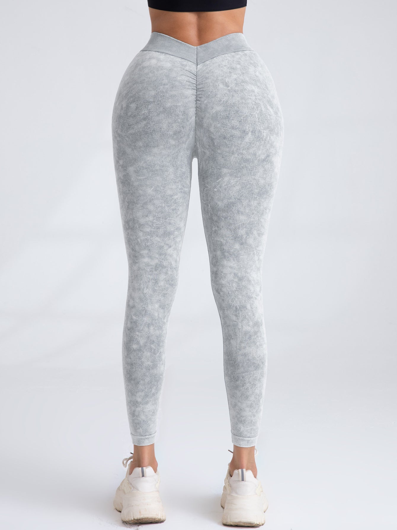 V-Back Scrunch Butt Leggings - High Waist Seamless Gym Yoga Pants for Women